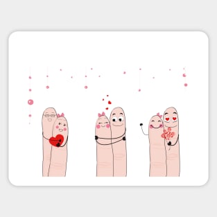 Funny finger couple valentine day Sticker